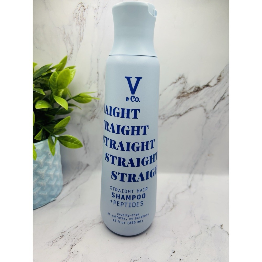 V & Co. Straight Hair Shampoo + Peptides Cruelty Free 12oz Peptide Technology‎